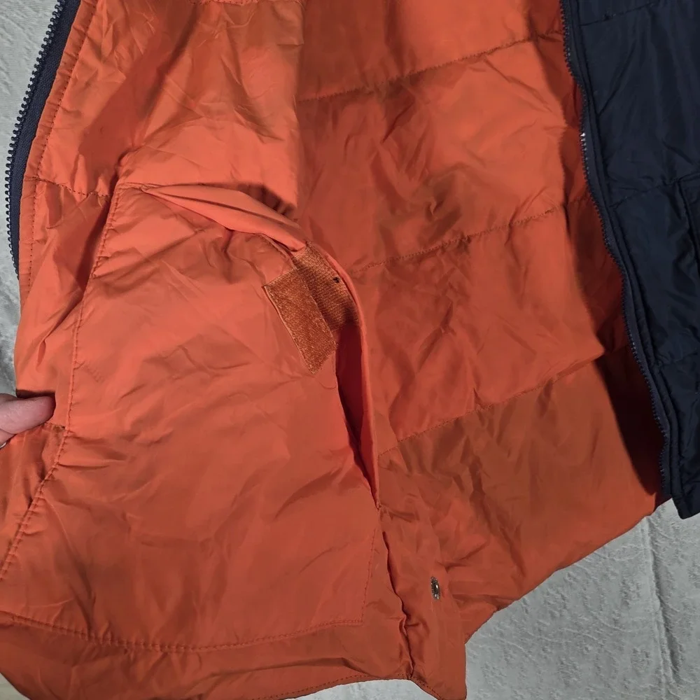 Vintage Kentfield Goose Down Puffer Vest Navy Blue Orange Reversible Men's L